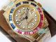 ROF Swiss Rolex GMT Master II Yellow Gold Watch Diamond Dial Sapphire Ruby Bezel 40MM (3)_th.jpg